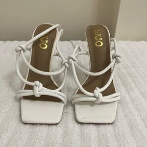EGO White Knotted Heels